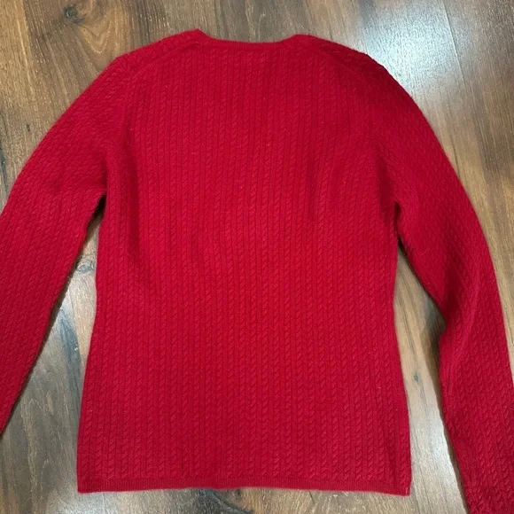 Geneva women's 100% cashmere v-neck sweater dark red Sz Medium - Picture 5 of 5